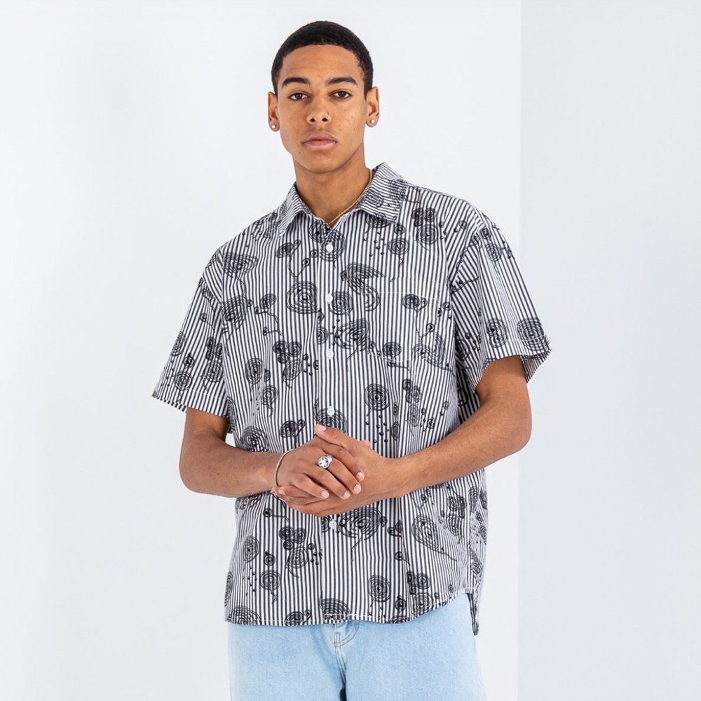 OBEY UNDERTONE WOVEN ORGANIC BUTTON-DOWN COLLARED SHIRT SIZE MEDIUM
